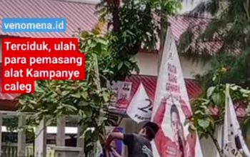 Viral, Terekam Perilaku Pasang Alat Peraga Kampanye Serampangan