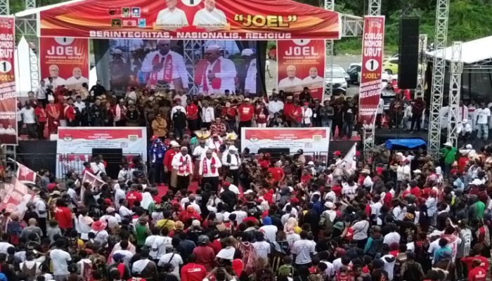 Kampanye Akbar JOEL Mimika Rumah Kita, John Rettob: Yang Lain Punya Uang, Kami Punya Suara Pendukung Tulus