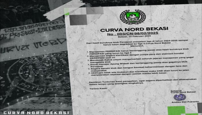 Jatuh ke Liga 4, Persipasi Bekasi Didesak Bersih-bersih Manajemen Hingga Pecat Manajer Tim Apung Widadi